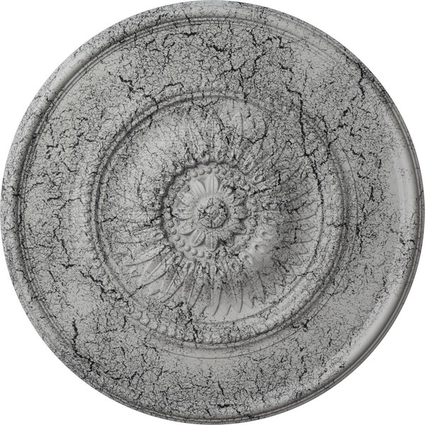 Ekena Millwork Wigan Ceiling Medallion, Hand-Painted Ultra Pure White Crackle, 29 3/4"OD x 1 1/2"P CM29WGUWC - main